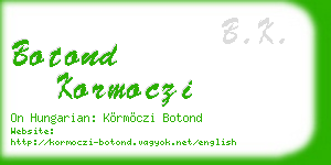 botond kormoczi business card