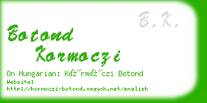 botond kormoczi business card